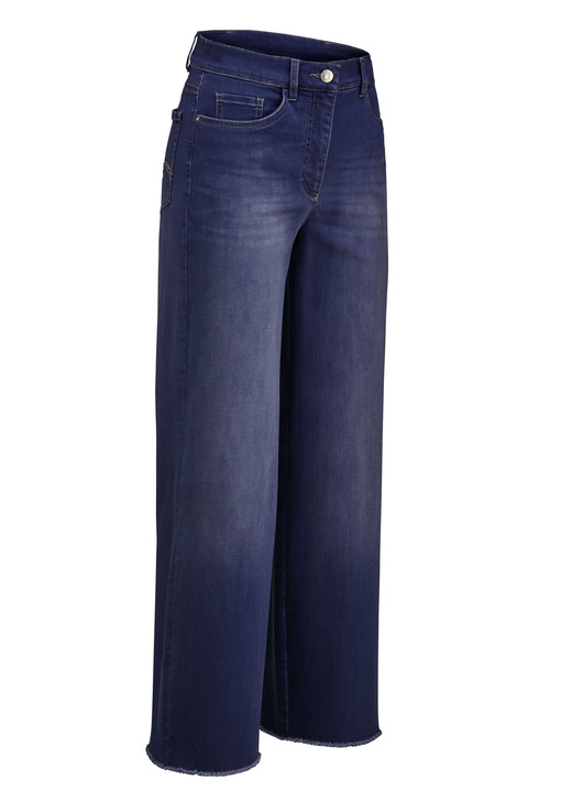 Damesmode - Jeans met modieuze beenwijdte, in Größe 018 bis 052, in Farbe DONKERBLAUW Ansicht 1