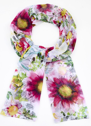 Sjaal met bloemenmotieven