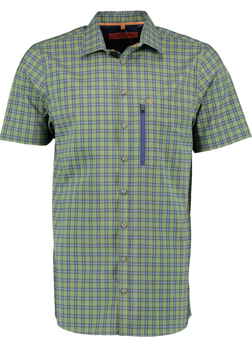 Korte mouw - Geruit functioneel overhemd in 3 kleuren Korte mouw - Geruit functioneel overhemd in 3 kleuren, in Größe (M 39/40) bis XXL (45/46), in Farbe GROEN-MARINEBLAUW GERUIT