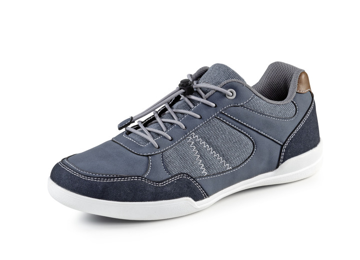 Instappers & veterschoenen - Sneakers met elastisch snelvetersysteem met stopper Instappers & veterschoenen - Sneakers met elastisch snelvetersysteem met stopper, in Größe 040 bis 047, in Farbe BLAUW-COGNAC