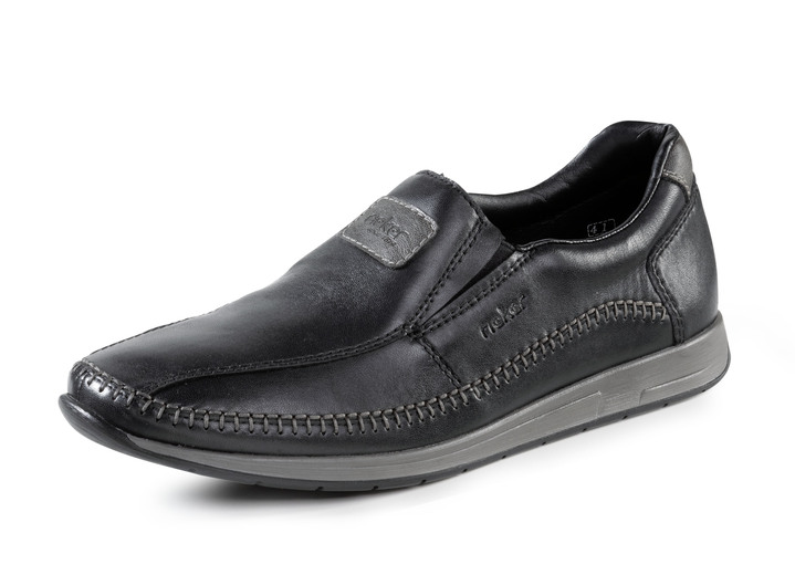 Instappers & veterschoenen - Rieker pantoffels gemaakt van nappaleer Instappers & veterschoenen - Rieker pantoffels gemaakt van nappaleer, in Größe 040 bis 047, in Farbe SCHWARZ