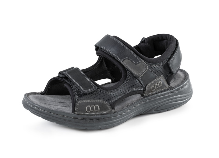 Sandalen & slippers - GINO GALANTE, comfortabele heren trekkingsandalen, gemaakt van leer Sandalen & slippers - GINO GALANTE, comfortabele heren trekkingsandalen, gemaakt van leer, in Größe 040 bis 046, in Farbe SCHWARZ-GRAU