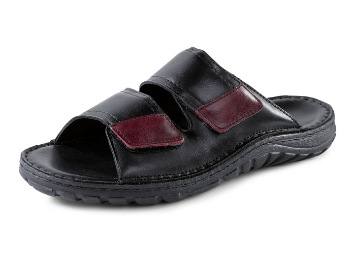 Sandalen & slippers - GINO GALANTE, klassieke herenmuiltjes, gemaakt van leer Sandalen & slippers - GINO GALANTE, klassieke herenmuiltjes, gemaakt van leer, in Größe 040 bis 047, in Farbe SCHWARZ-CHIANTI