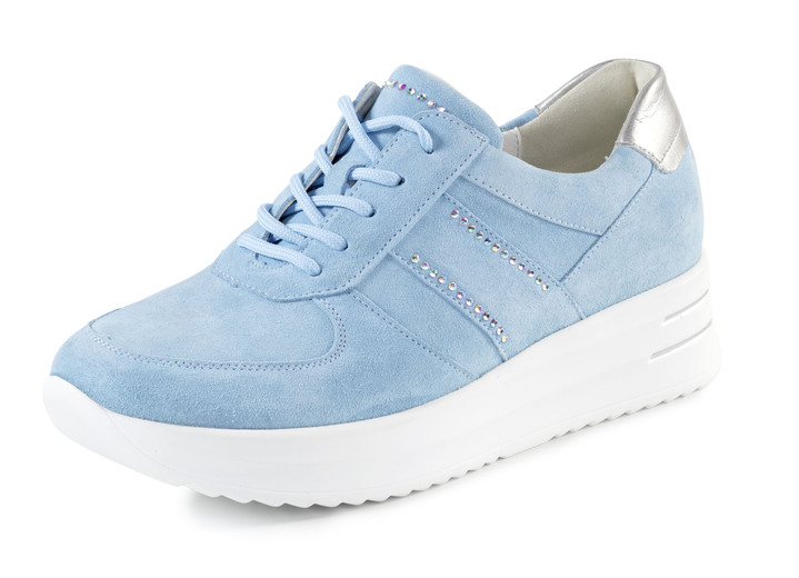 Breedte H - Ranger sneakers met strass steentjes, in Größe 3 1/2 bis 8, in Farbe HIMMELBLAU Ansicht 1