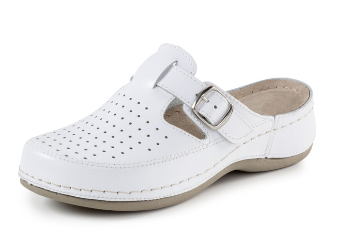 Sandalettes & slippers - ELENA EDEN, zomerklompen voor dames, breedte G, met verstelbare gesp, in Größe 036 bis 042, in Farbe WIT Ansicht 1