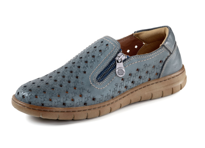 Instappers & veterschoenen - ELENA EDEN pantoffels gemaakt van nappaleer, in Größe 035 bis 042, in Farbe JEANS Ansicht 1
