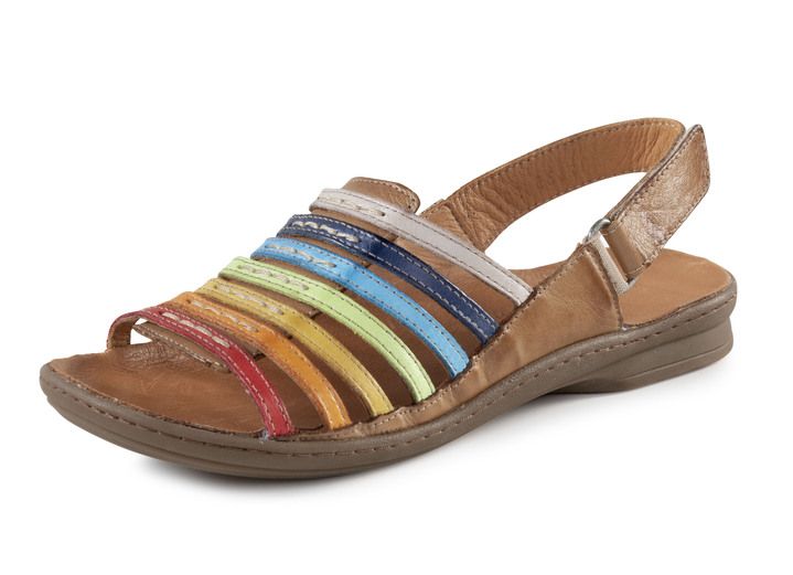 - Gemini sandaal van rundnappaleer, in Größe 036 bis 042, in Farbe BRAUN-MULTICOLOR Ansicht 1