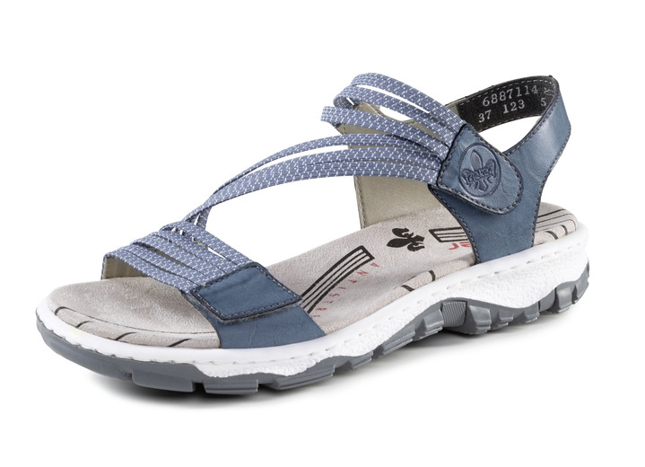 Sandalettes & slippers - Rieker sandaal met praktische elastische bandages, in Größe 036 bis 042, in Farbe BLAUW Ansicht 1