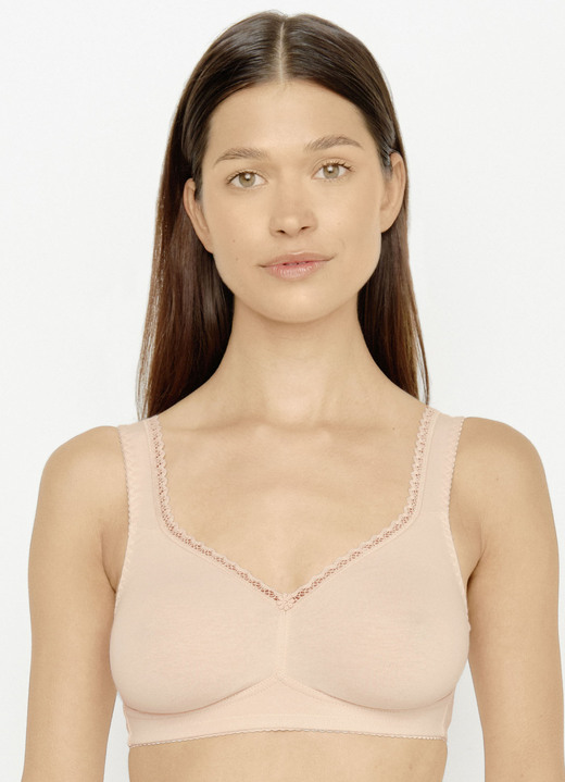 T-Shirt-BH - Susa bh met een hoog katoenaandeel, in Größe 075 bis 095, in Cup B, in Farbe CAPPUCCINO Ansicht 1