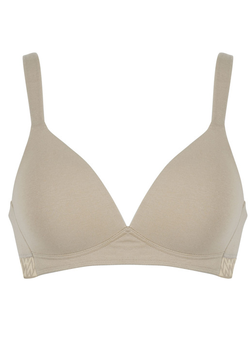 T-Shirt-BH - Naturana-bh met zacht gevoerde cups, in Größe 075 bis 095, in Cup A, in Farbe POEDER
