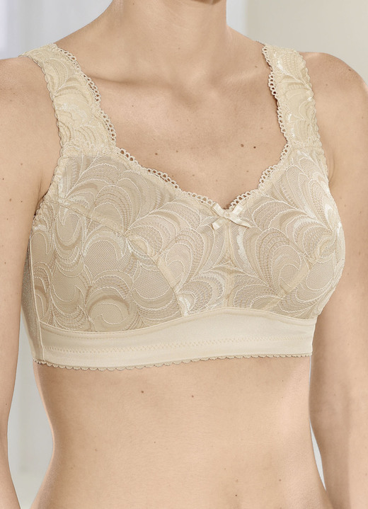 Soft-BH - Bh met elastisch kant, in Größe 080 bis 115, in Cup B, in Farbe BEIGE Ansicht 1