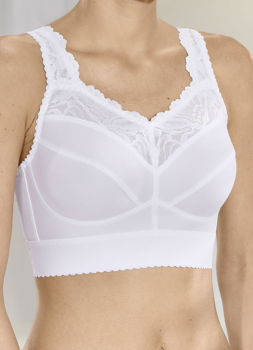 Soft-BH - Bh met elastisch kant aan de voorzijde, in Größe 080 bis 120, in Cup B, in Farbe WIT Ansicht 1