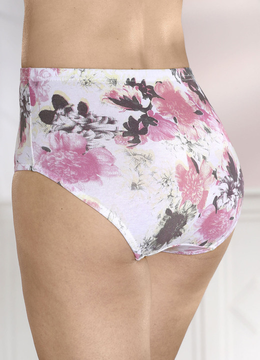 Slip - Set van vier slips met elastische tailleband, in Größe 038 bis 056, in Farbe WIT-ROZE-BONT Ansicht 1