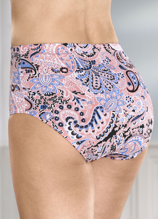 Slip - Set van vijf slips met paisley-motief, in Größe 038 bis 056, in Farbe ABRIKOOS-WIT-KLEURRIJK Ansicht 1