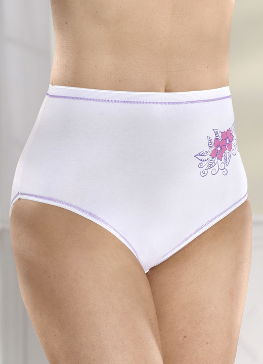 Slip - Laurina set van vier slips, in Größe 038 bis 056, in Farbe WIT