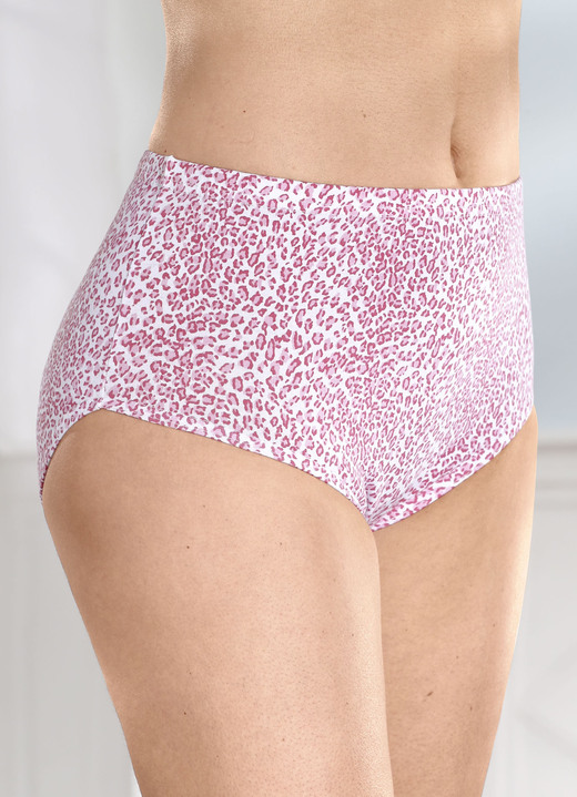 Slip - Verpakking met vier slips met roofdierdessin, in Größe 038 bis 056, in Farbe WIT-ROZE-ROZE Ansicht 1