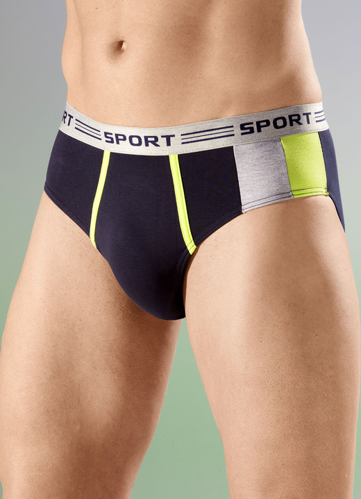 Onderbroeken - Set van vier slips, met elastische tailleband Onderbroeken - Set van vier slips, met elastische tailleband, in Größe 004 bis 010, in Farbe 2X MARINEKLEURIG, 2X UNI NAVY