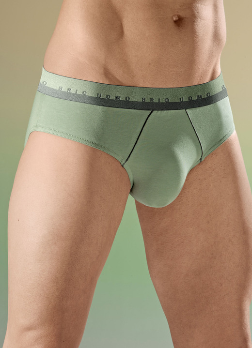 - Set van drie slips met elastische tailleband, in Größe 004 bis 010, in Farbe 2X SALIE GROEN, 1X BLAUW