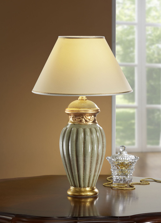 - Tafellamp met echt bladgoud, in Farbe GRÜN-WEISS-GOLD Ansicht 1