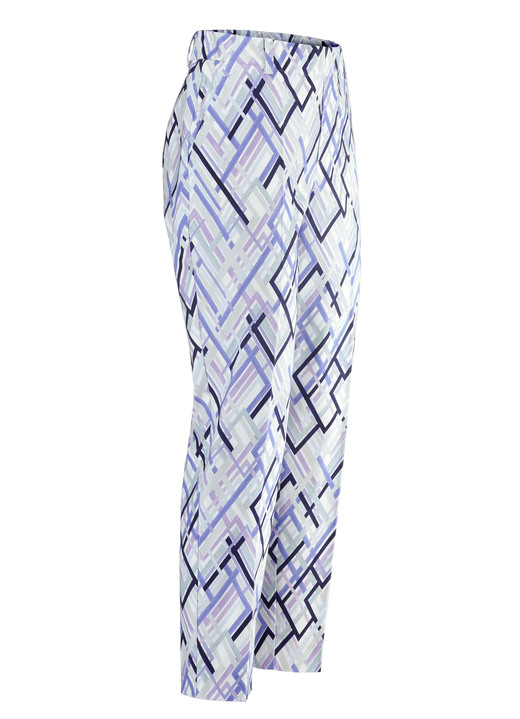 - Broek in 7/8-lengte met een eigentijds design, in Größe 018 bis 052, in Farbe ECRU-LILA-SALIE-BLAUW Ansicht 1