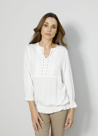 Slip-on blouse met ruches