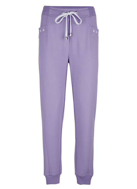 - Broek in joggingstijl, in Größe 038 bis 052, in Farbe LILA-WEISS Ansicht 1