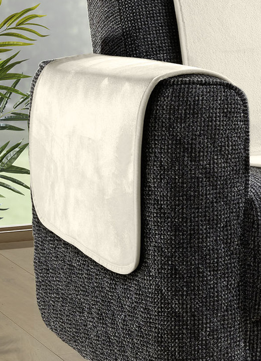 Grand foulards - Woonaccessoires met antisliplaag, in Größe 101 (Fauteuilbeschermer, 50 x 150 cm) bis 865 (2 armleuningbeschermers, 50 x 70 cm), in Farbe CRÈME Ansicht 1