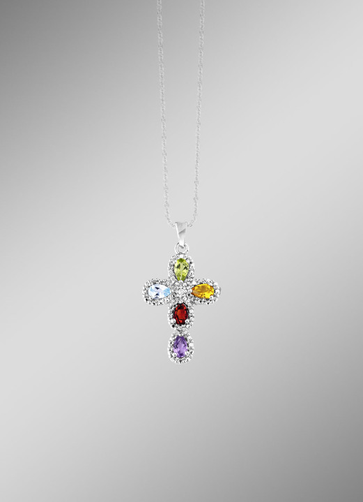 Kettinghanger - Elegante kruishanger met diamant, in Farbe  Ansicht 1
