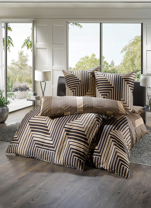 Beddengoed - Beddengoedset in Renforcé-kwaliteit, in Größe 111 (40/80 cm + 135/200 cm) bis 115 (80/80 cm + 155/220 cm), in Farbe GOLD Ansicht 1