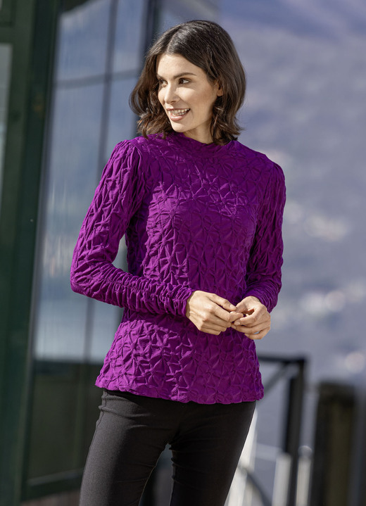 Lange mouw - Shirt met opstaande kraag in 2 kleuren Lange mouw - Shirt met opstaande kraag in 2 kleuren, in Größe 034 bis 052, in Farbe BES