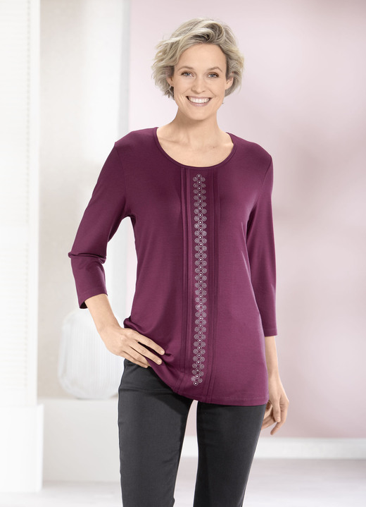 3/4-mouw - Shirt met plooien in 2 kleuren, in Größe 038 bis 056, in Farbe BES Ansicht 1