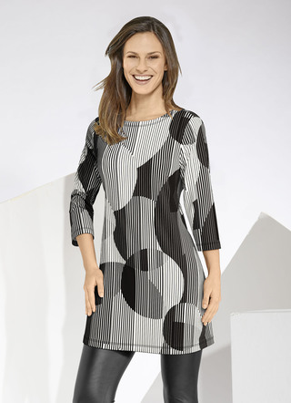 Lang shirt met een schitterend gekleurde all-over print