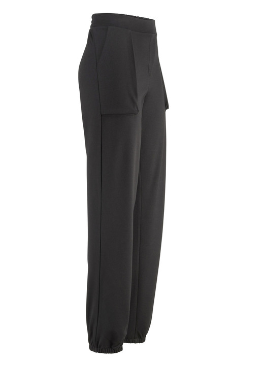 Broeken met elastische band - Wijde pull-on broek, in Größe 018 bis 052, in Farbe ZWART Ansicht 1