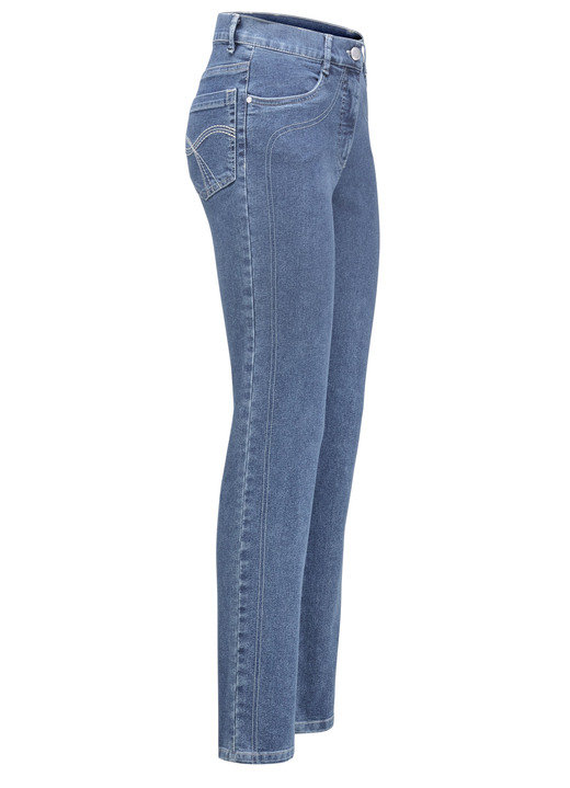 Broek met knoop- en ritssluiting - Powerstretch-jeans, in Größe 017 bis 092, in Farbe JEANSBLAU Ansicht 1