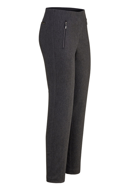 Broeken met elastische band - Broek met zakken met ritssluiting, in Größe 018 bis 052, in Farbe ANTHRAZIT MELIERT Ansicht 1