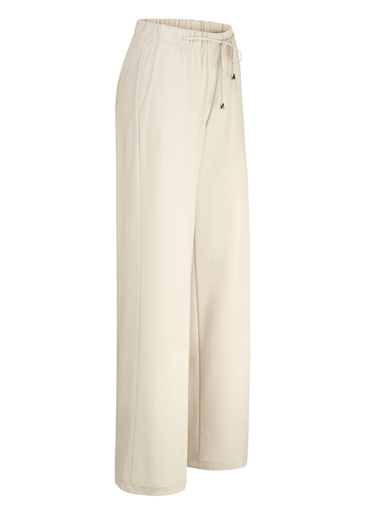 Broeken met elastische band - Trendy broek in modieuze breedte, in Größe 018 bis 052, in Farbe BEIGE Ansicht 1