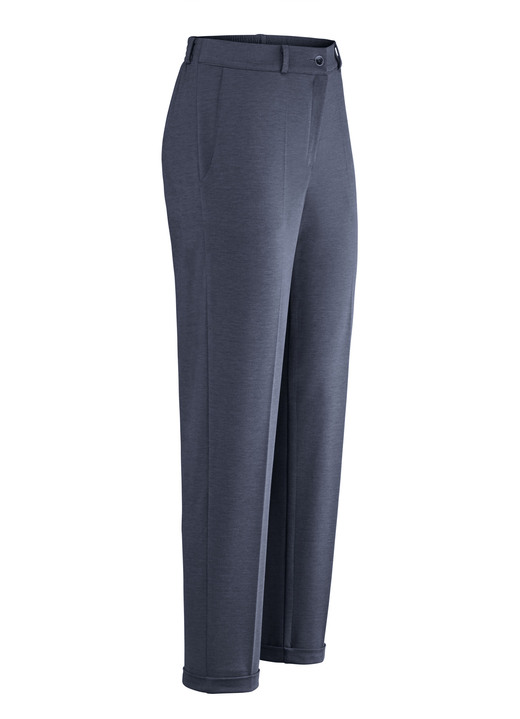 Broek met knoop- en ritssluiting - Broek met elastische tailleband aan de achterkant, in Größe 018 bis 052, in Farbe MARINE Ansicht 1