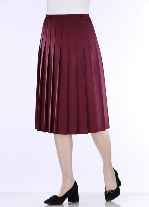Multicolor - Rok met flatterende plooien rondom Multicolor - Rok met flatterende plooien rondom, in Größe 019 bis 054, in Farbe BORDEAUX