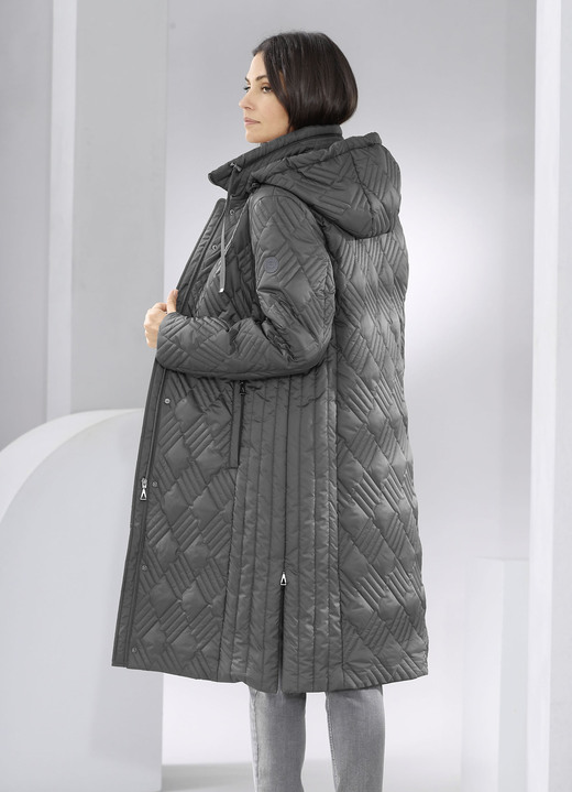Winterjassen - Jas met interessante quilting, in Größe 036 bis 054, in Farbe TITANIUM Ansicht 1