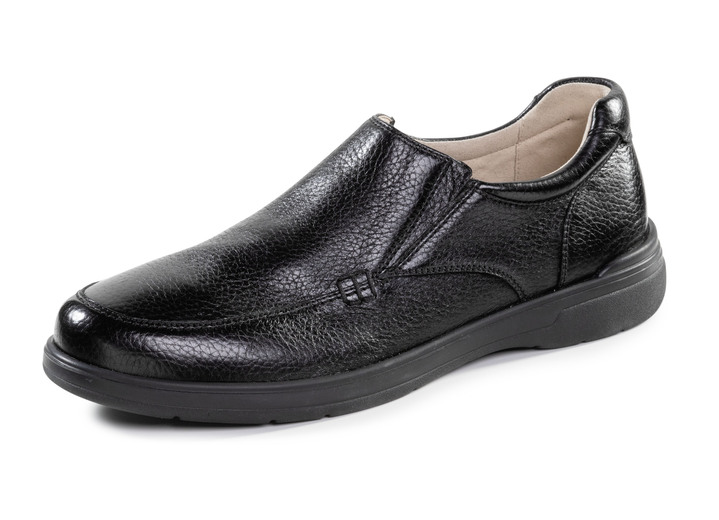 Instappers & veterschoenen - GINO GALANTE, klassieke herenpantoffels, gemaakt van hertenleer Instappers & veterschoenen - GINO GALANTE, klassieke herenpantoffels, gemaakt van hertenleer, in Größe 040 bis 045, in Farbe ZWART