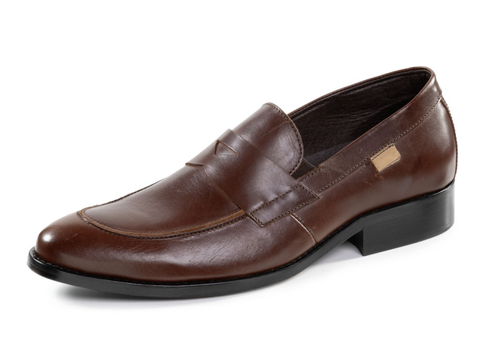 Instappers & veterschoenen - GINO GALANTE, elegante herenpantoffels, met uitneembaar voetbed Instappers & veterschoenen - GINO GALANTE, elegante herenpantoffels, met uitneembaar voetbed, in Größe 040 bis 046, in Farbe BRUIN