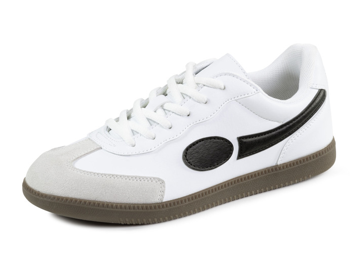 Instappers & veterschoenen - Sneakers gemaakt van synthetisch en suède, in Größe 040 bis 046, in Farbe WIT-ZWART Ansicht 1