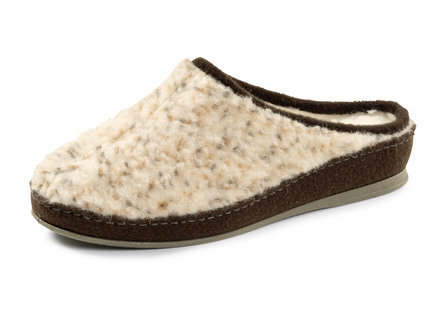 Pantoffel van gespikkeld wolpluche