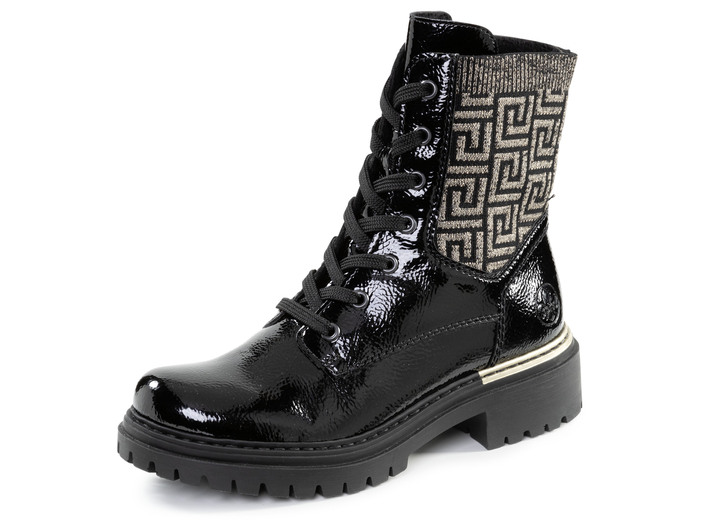 Laarzen & laarsjes - Rieker, stijlvolle dames enkellaarsjes, winterschoenen, met rits, in Größe 036 bis 042, in Farbe ZWART-GOUD Ansicht 1