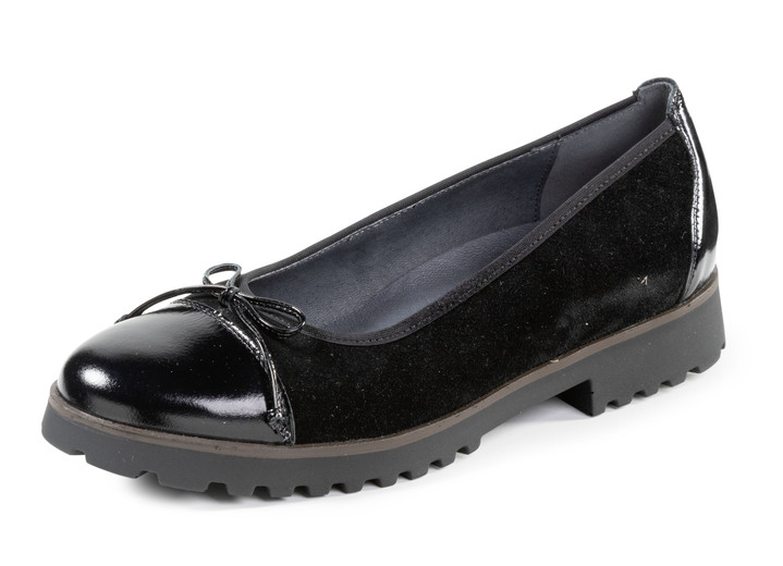 Breedte H - Waldläufer, elegante damesballerina's, breedte H, met uitneembaar voetbed, in Größe 3 1/2 bis 8, in Farbe ZWART Ansicht 1