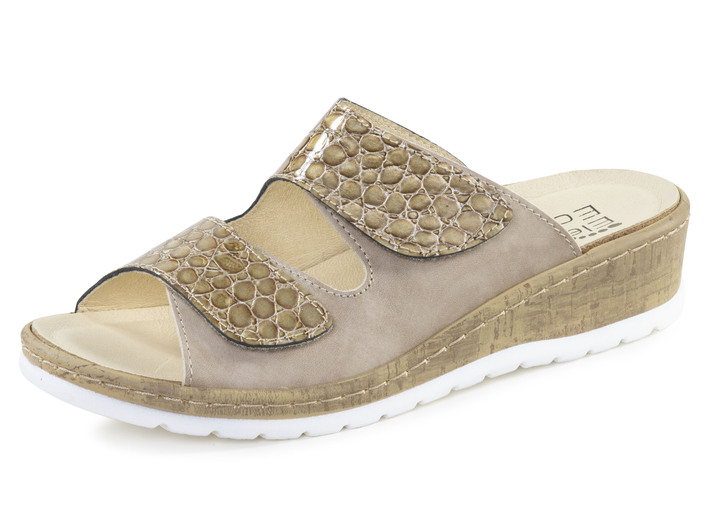 Sandalettes & slippers - ELENA EDEN, comfortabele damesmuiltjes, breedte H, met uitneembaar voetbed, in Größe 036 bis 042, in Farbe TAUPE Ansicht 1
