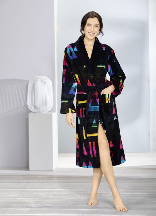 Badjassen - Badjas in multicolor, in Größe L (44/46) bis XXL (52/54), in Farbe MEERKLEURIG Ansicht 1
