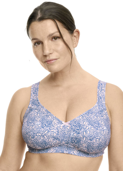 Soft-BH - Susa beha met verstevigde rug, in Größe 080 bis 120, in Cup B, in Farbe ROSÉ-DENIM BLAUW Ansicht 1