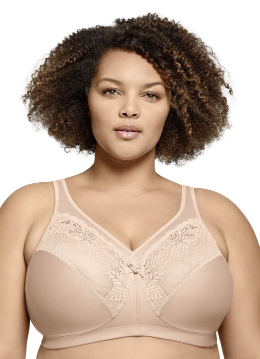 Soft-BH - Glamorise-minimalisatiebeha met elastische kant, in Größe 080 bis 110, in Cup C, in Farbe POEDER Ansicht 1