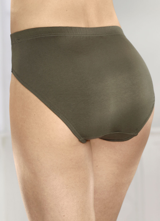 Slip - Set van vier slips met elastische tailleband, in Größe 036 bis 052, in Farbe OLIJF Ansicht 1